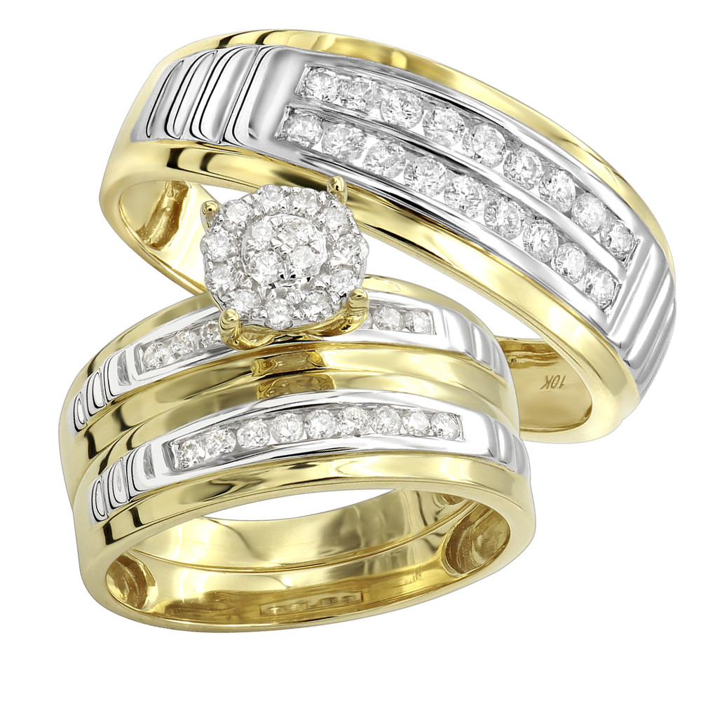 Wedding Rings Cheap
 10k Gold Cheap Diamond Engagement Ring and Wedding Bands