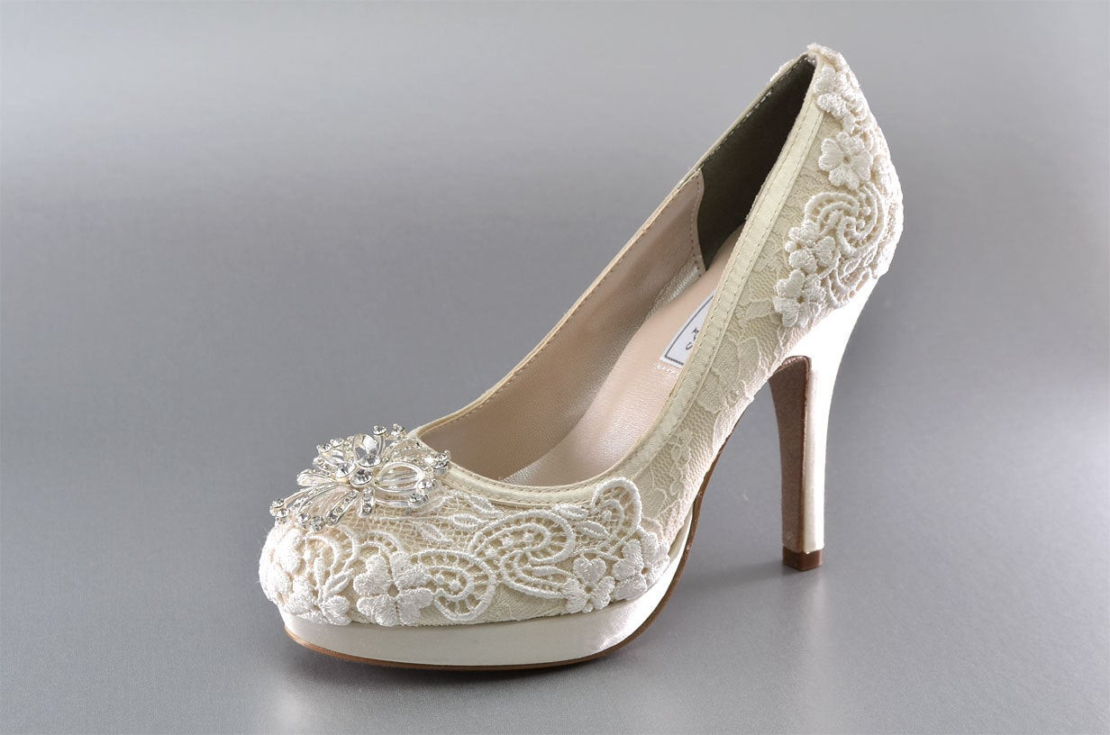 Wedding Shoes Lace
 Wedding Shoes Lace Covered Bridal Shoes Womens Wedding