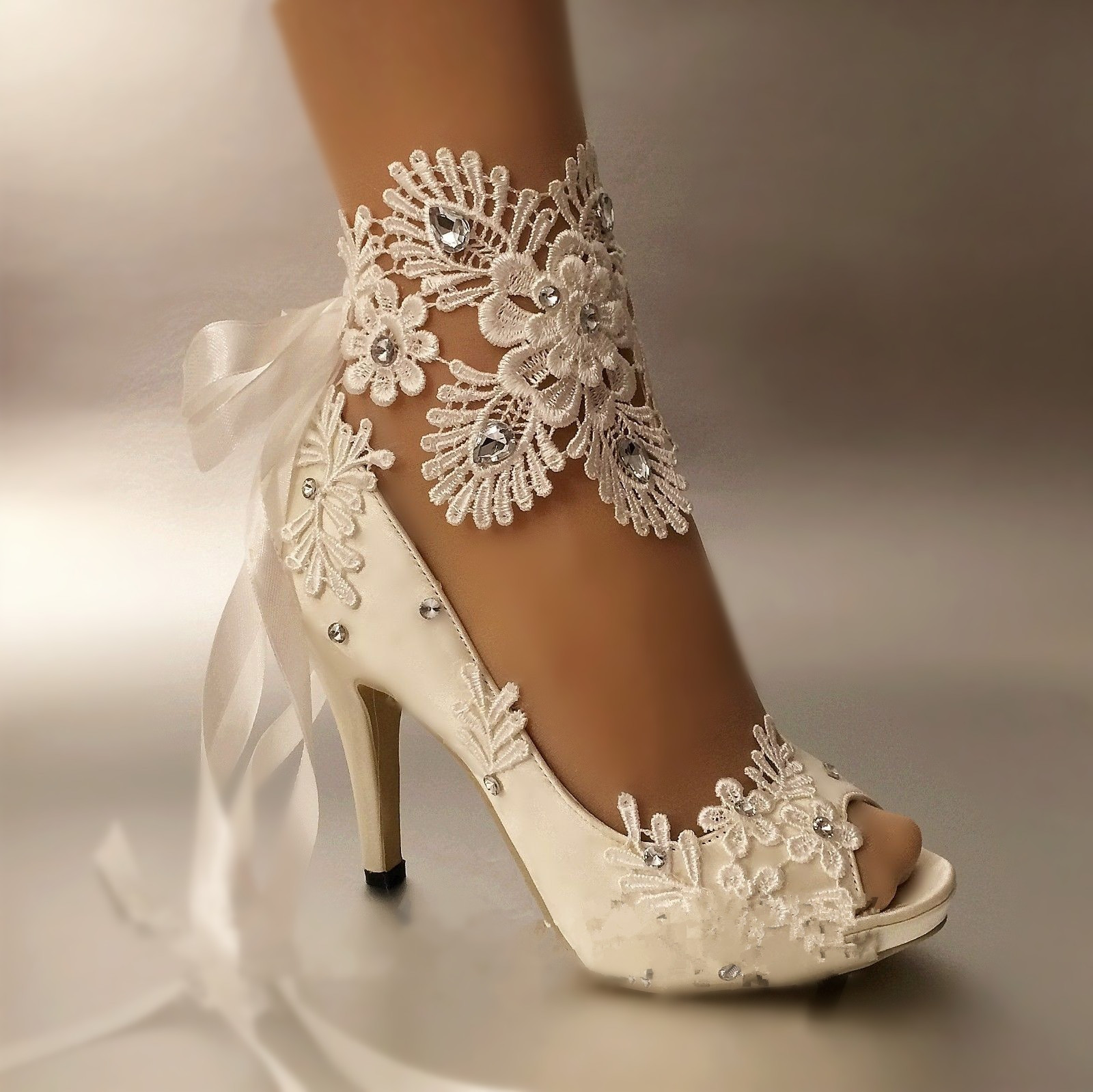 Wedding Shoes Lace
 Aliexpress Buy Dress Shoes Women Pumps Open toe lace