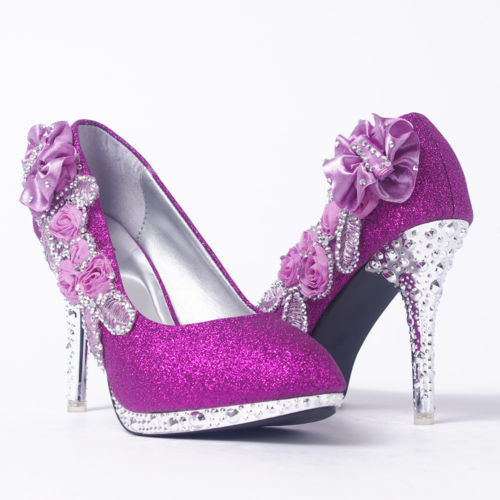 Wedding Shoes Purple
 Wedding Shoes Bride Bridal Bridesmaid Prom Shoes