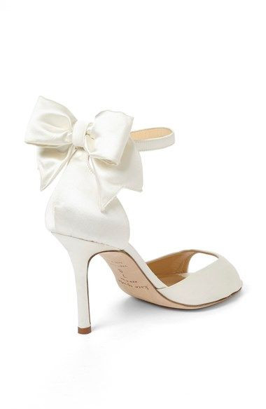 Wedding Shoes With Bows
 Love the bows on the back of these chic heels