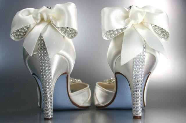 Wedding Shoes With Bows
 Wedding Shoes Light Ivory Peep Toe Wedding Shoes With