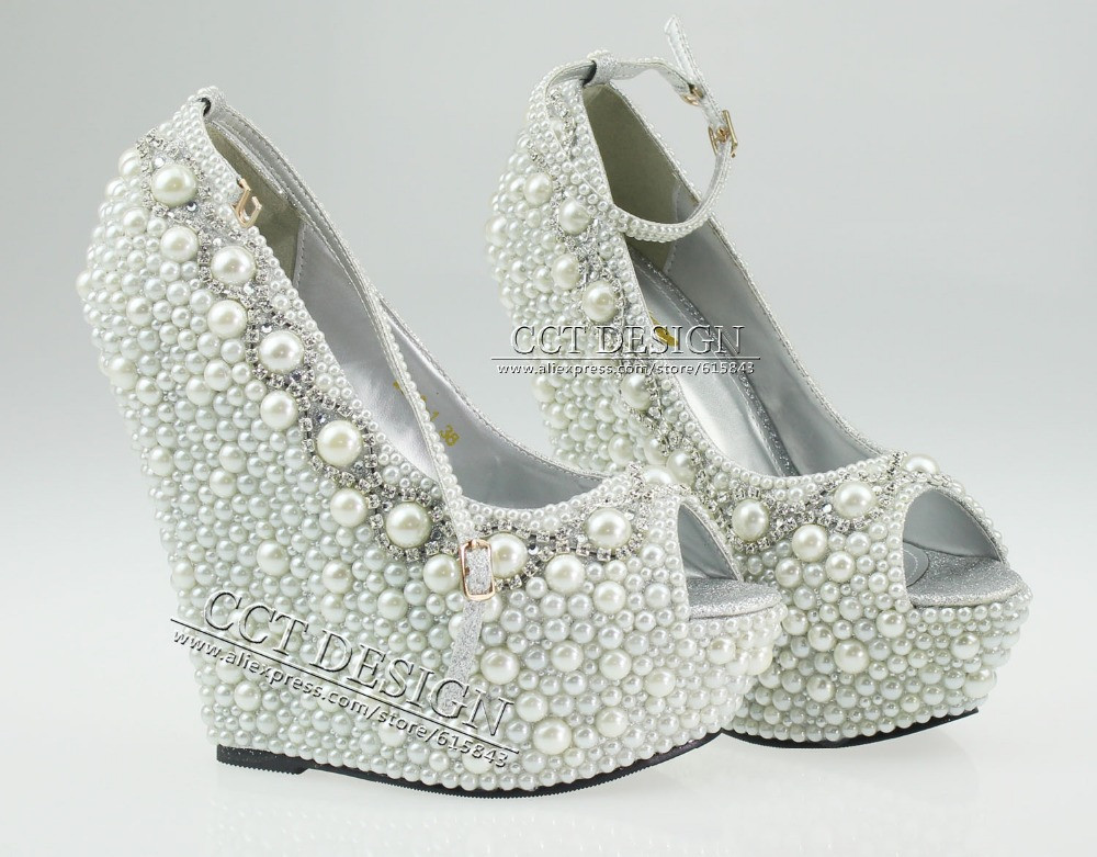 Wedges For Wedding Shoes
 2014 New Fashion Wedding Wedges formal wedding shoes White