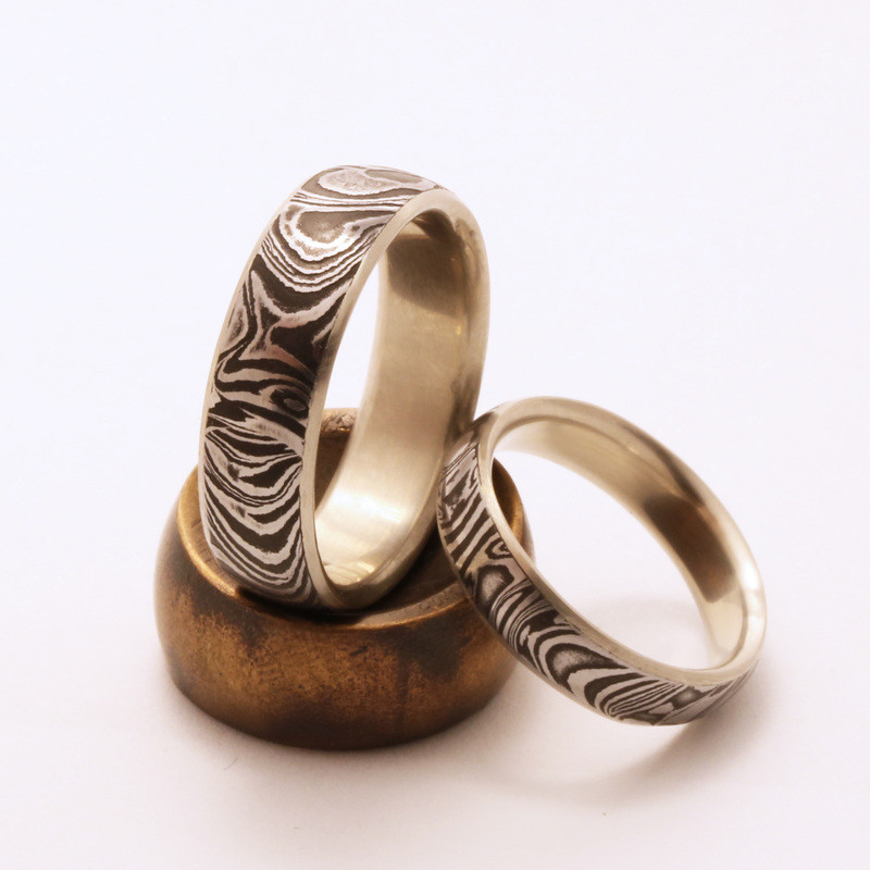 Welding Wedding Rings
 Damascus Steel wedding bands locally made in Portland OR