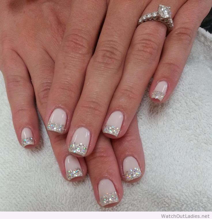 White Glitter Tip Nails
 Botanic nails glitter tips white – Watch out La s