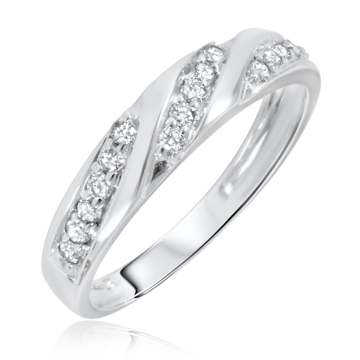 White Gold Wedding Rings
 1 4 Carat T W Diamond Women s Wedding Ring 14K White Gold