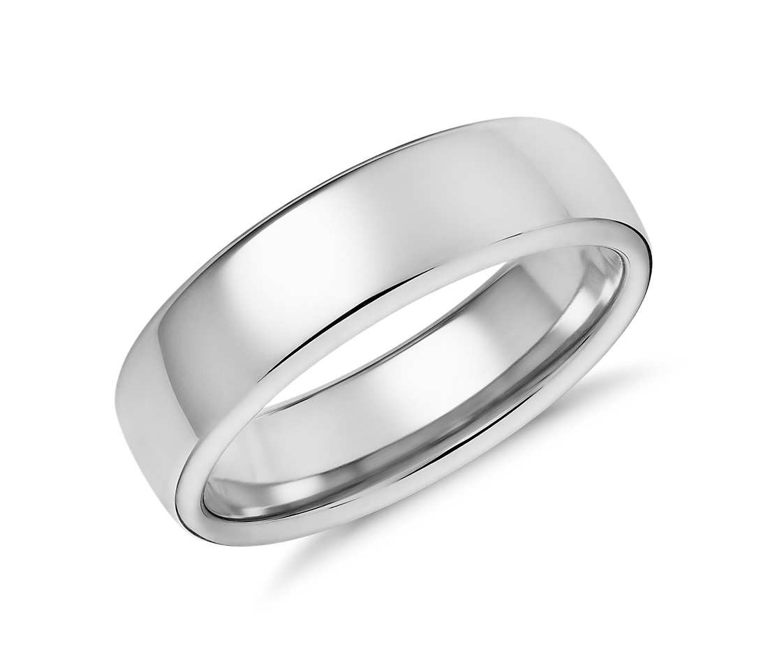 White Gold Wedding Rings
 Modern fort Fit Wedding Ring in 14k White Gold 6 5mm