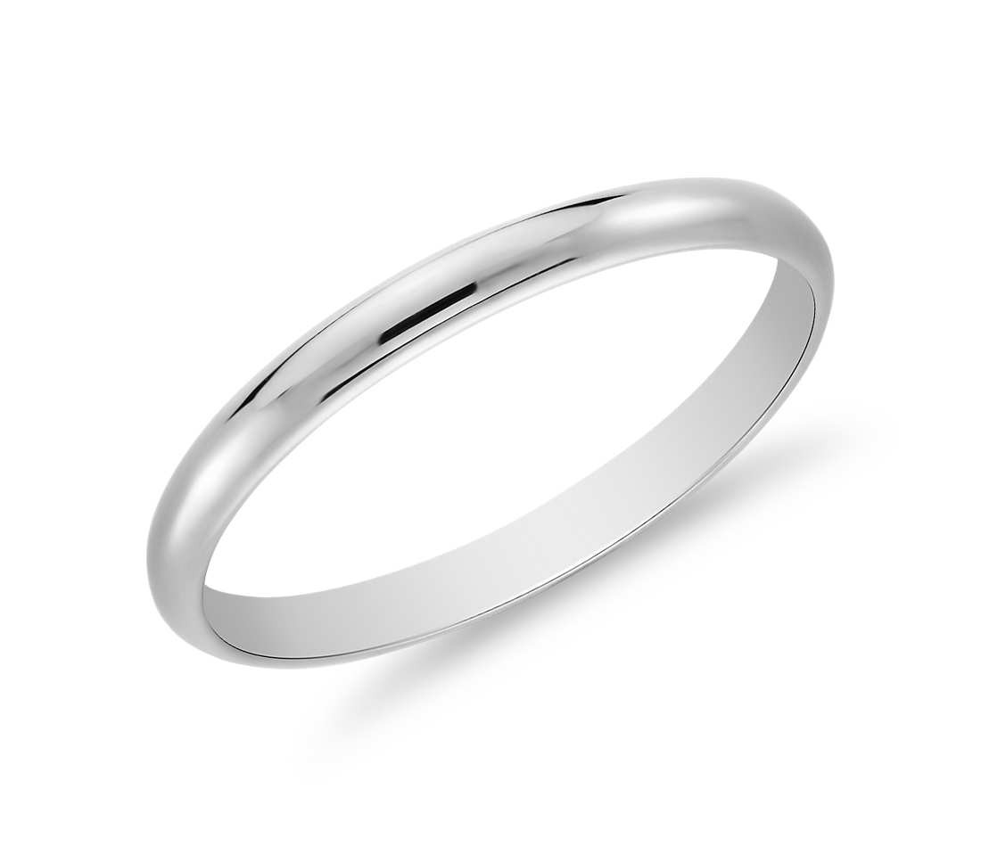 White Gold Wedding Rings
 Classic Wedding Ring in 14k White Gold 2mm