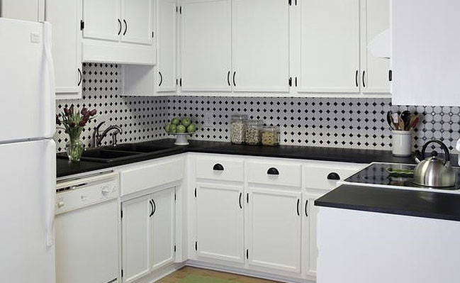 White Kitchen Black Backsplash
 Black and White Backsplash Tile s Backsplash