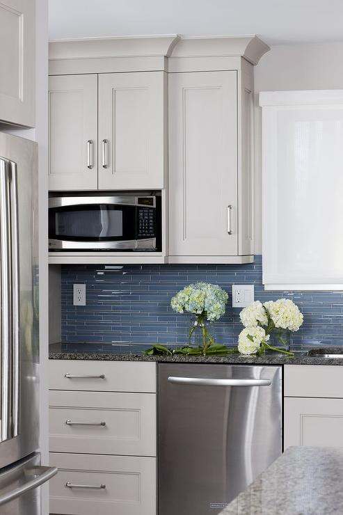 White Kitchen Blue Backsplash
 White and Blue Kitchens Transitional Kitchen