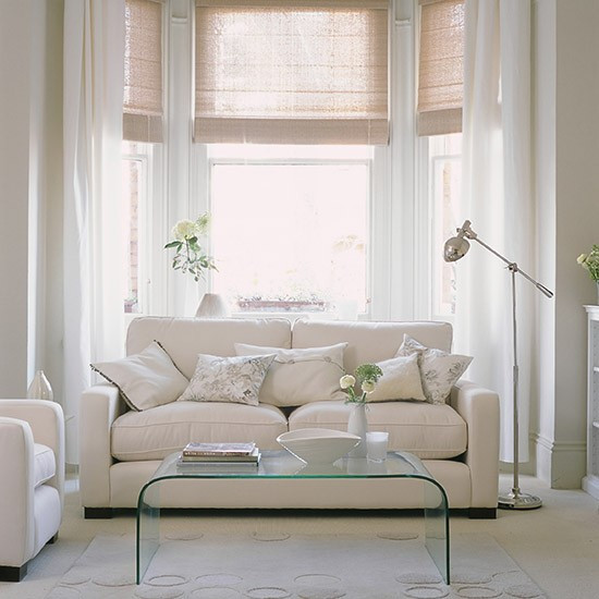 White Living Room Furniture Ideas
 White living room with clear furniture