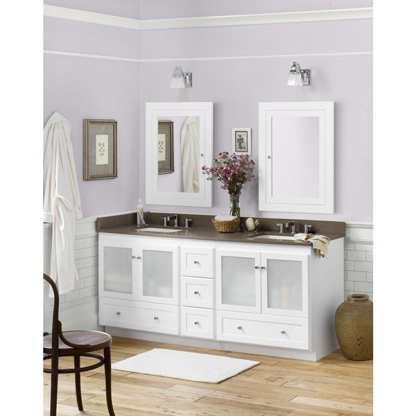 White Shaker Bathroom Cabinets
 Shop Ronbow Shaker 72 inch Bathroom Double Vanity Set in