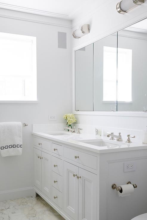 White Shaker Bathroom Cabinets
 White Shaker Double Bathroom Vanity Transitional Bathroom