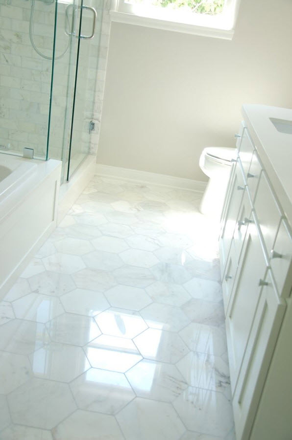 White Tile Bathroom Floor
 18 large white bathroom floor tiles ideas and pictures