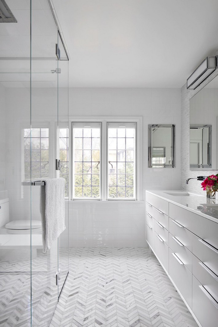 White Tile Bathroom Floor
 Minimalist White Bathroom Designs to Fall In Love