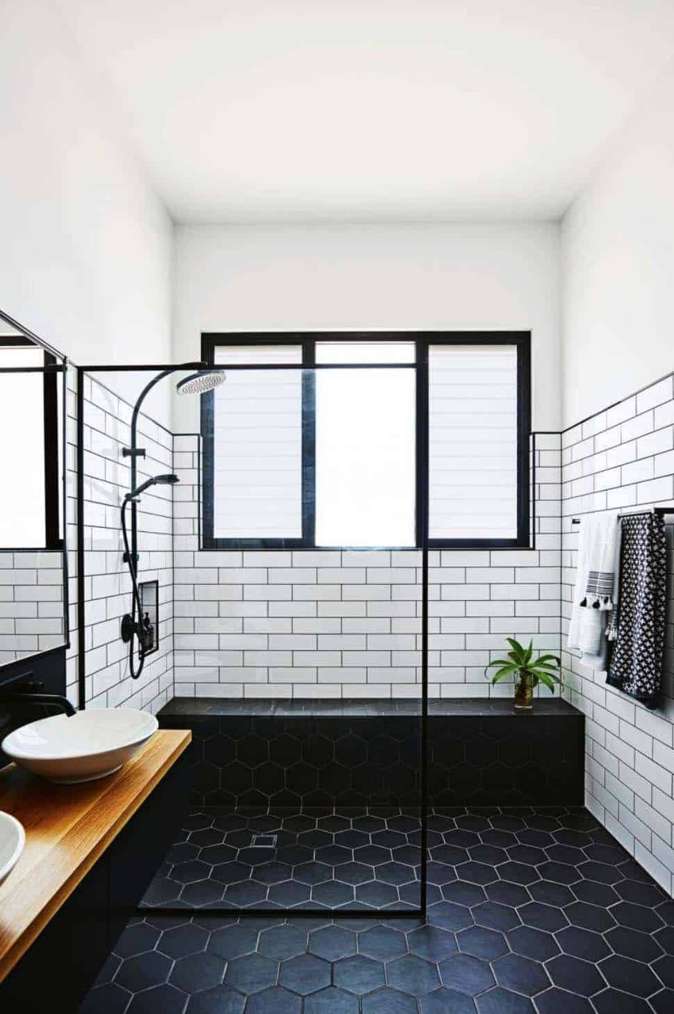 White Tile Bathroom Floor
 25 Incredibly stylish black and white bathroom ideas to