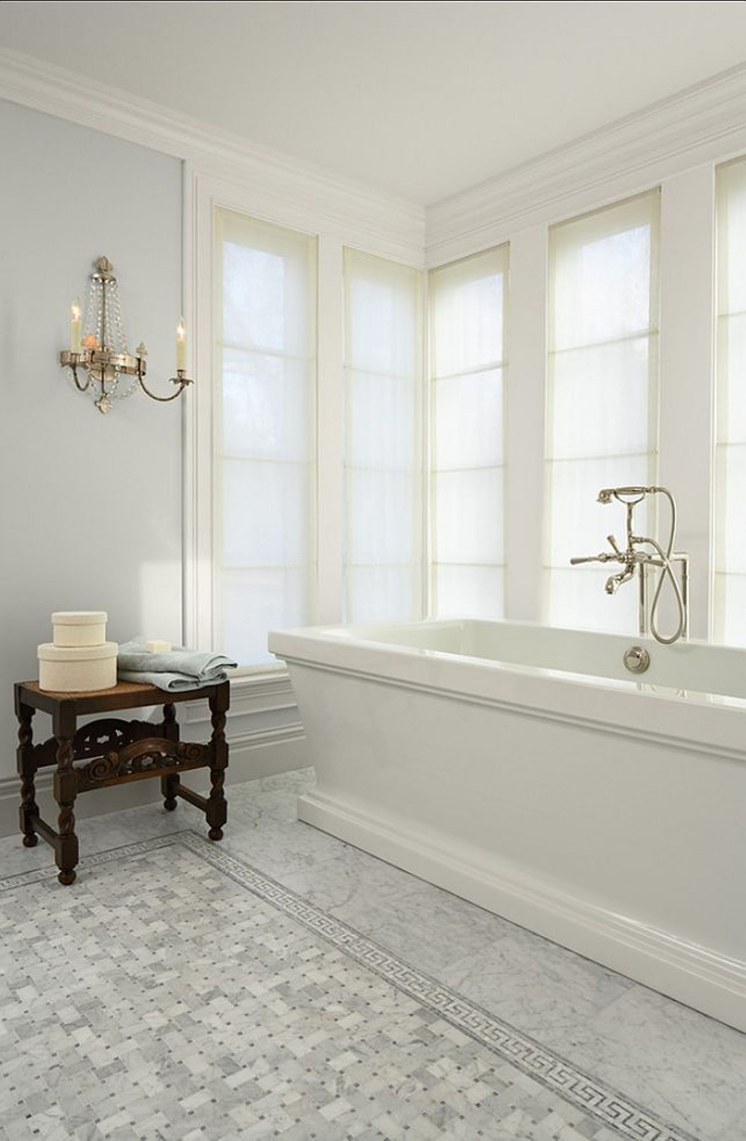 White Tile Bathroom Floor
 30 cool ideas and pictures of farmhouse bathroom tile