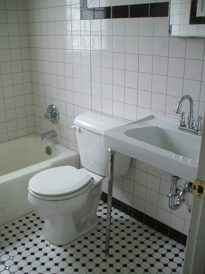 White Tile Bathroom Floor
 Black and white tile bathrooms done 6 different ways