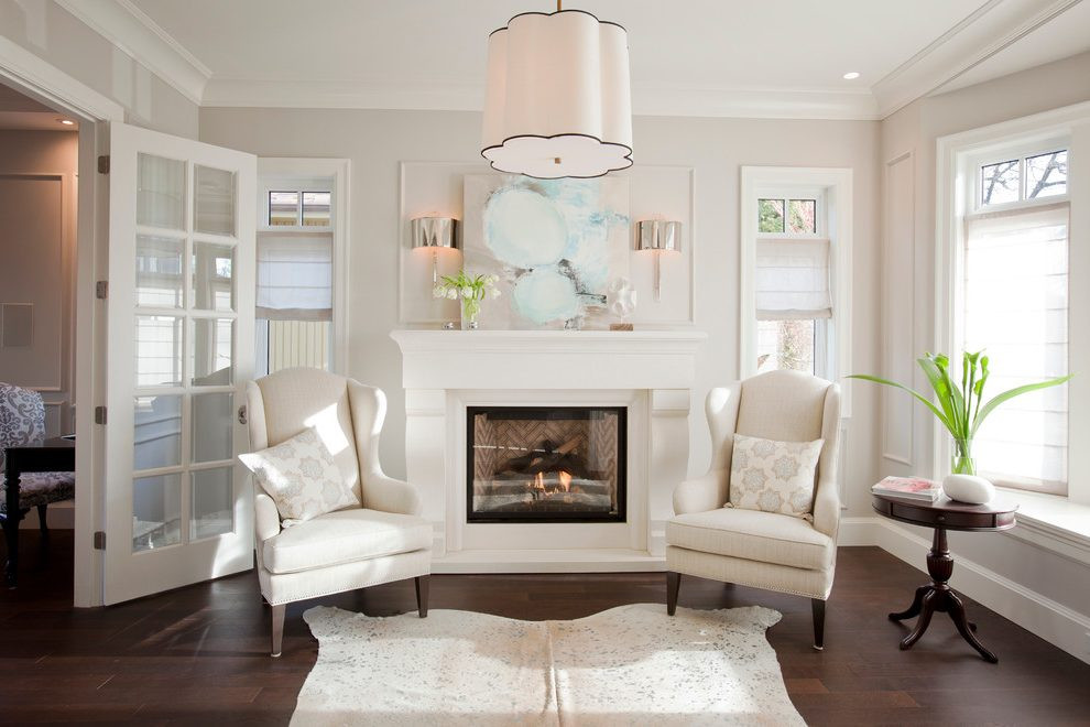 White Walls Living Room
 white dove paint living room transitional with walls