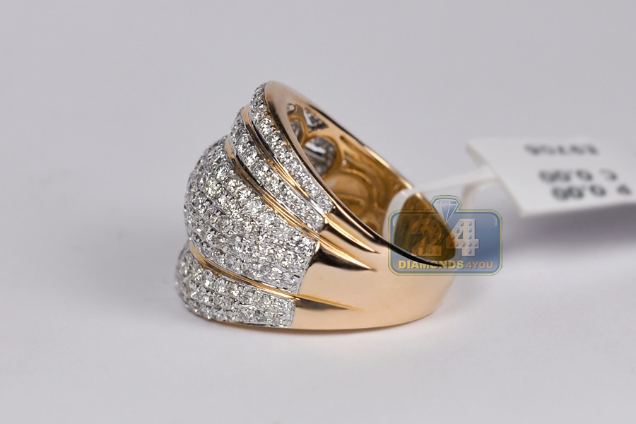 Wide Band Rings With Diamonds
 Womens Diamond Wide Band Ring 14K Yellow Gold 2 55 ct