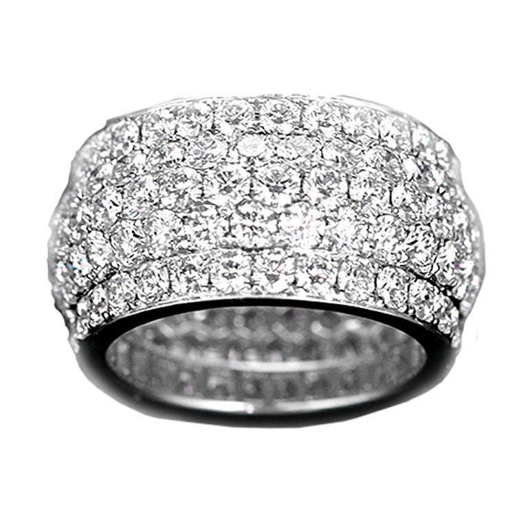 Wide Band Rings With Diamonds
 Stunning White Gold Pave Diamond Wide Band Ring at 1stdibs