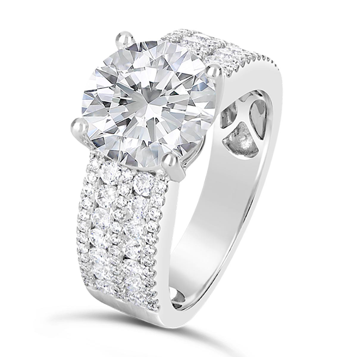 Wide Band Rings With Diamonds
 Wide Diamond Band Engagement Ring The Diamond Guys