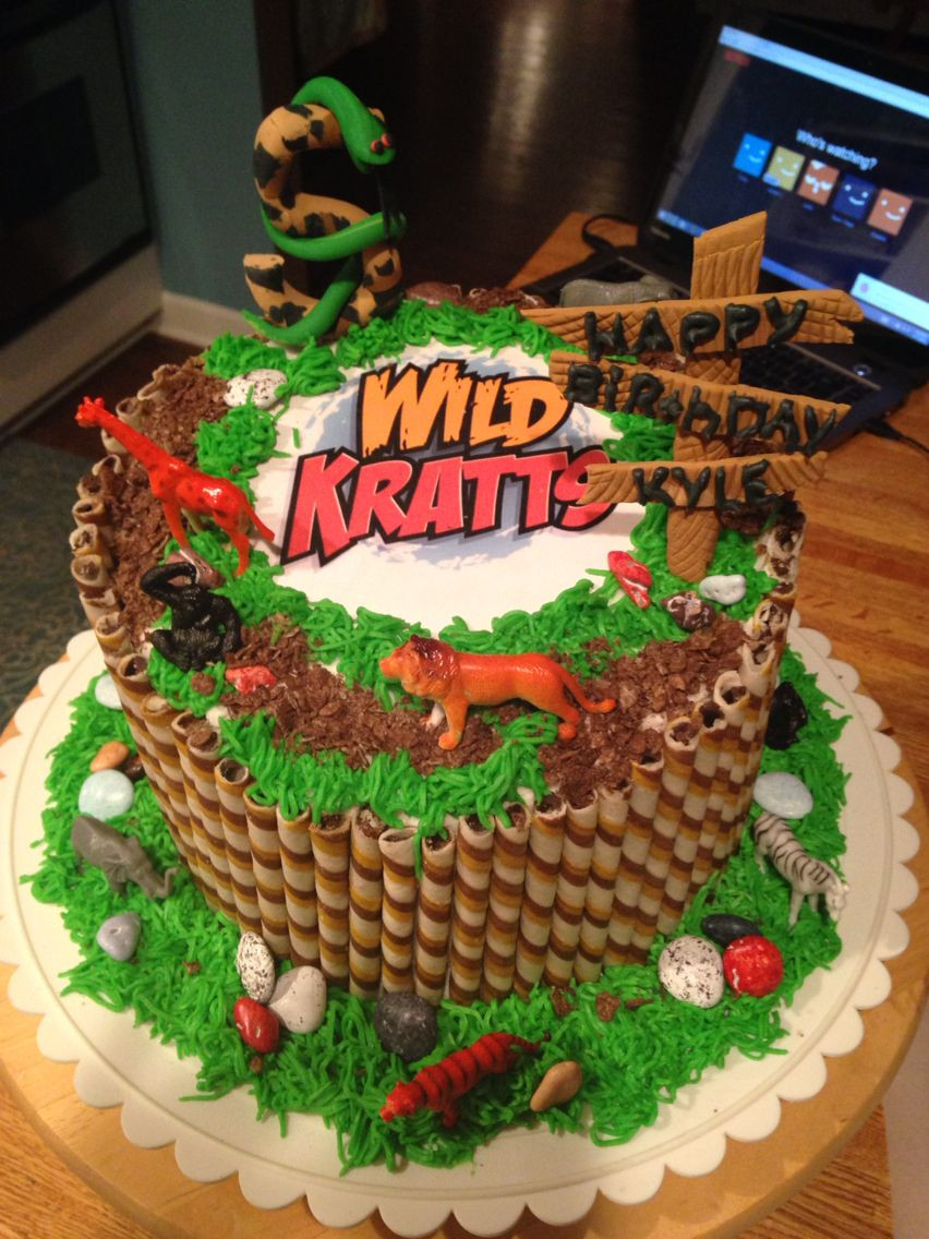 Wild Kratts Birthday Cake
 Happy birthday Kyle Wild kratts cake animal jungle