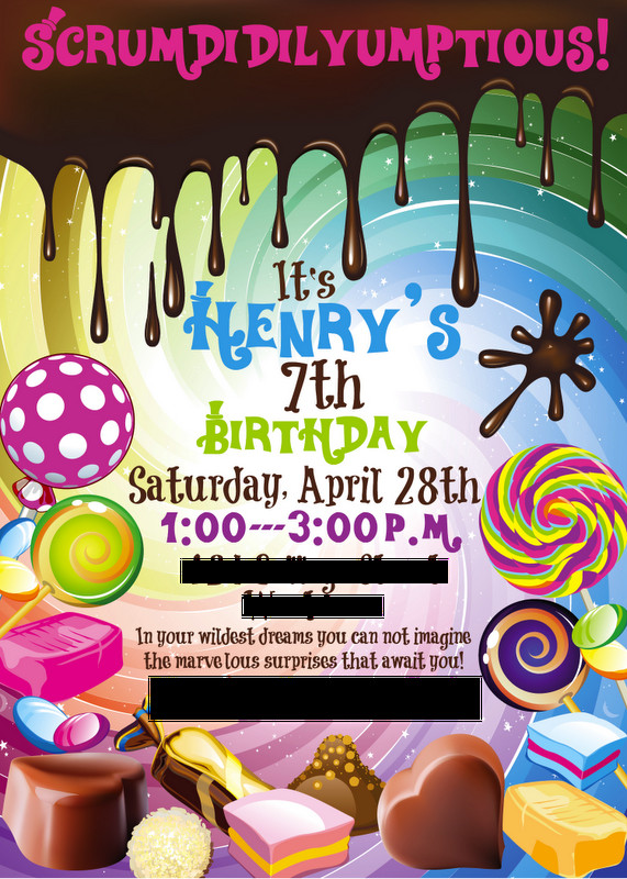 Willy Wonka Birthday Invitations
 The Simpson Six Henry s Willy Wonka Birthday Party
