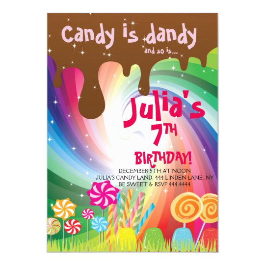Willy Wonka Birthday Invitations
 Willy Wonka Candyland Birthday Party Invitations