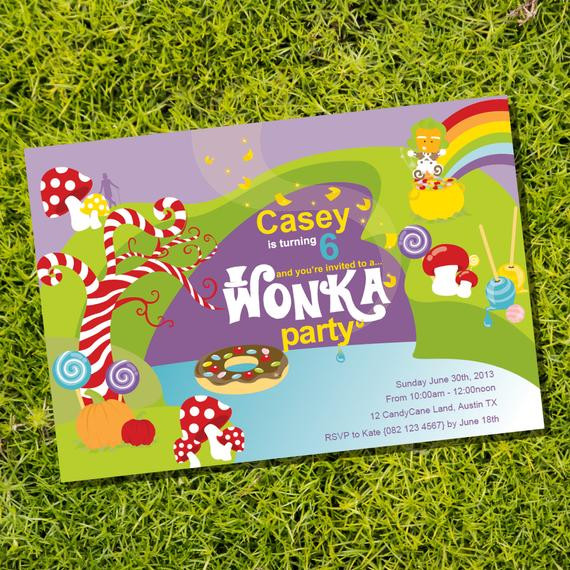 Willy Wonka Birthday Invitations
 Willy Wonka Birthday Party Invitation Instantly Downloadable