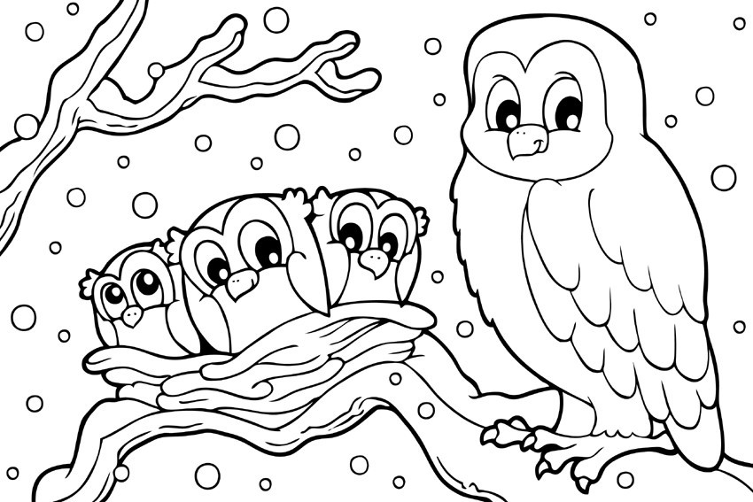 Winter Coloring Sheets For Kids
 Animals In Winter Printable Worksheets Sketch Coloring Page