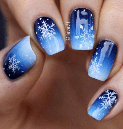 Winter Nail Art Design
 20 Winter Snowflakes Nail Art Designs & Ideas 2018