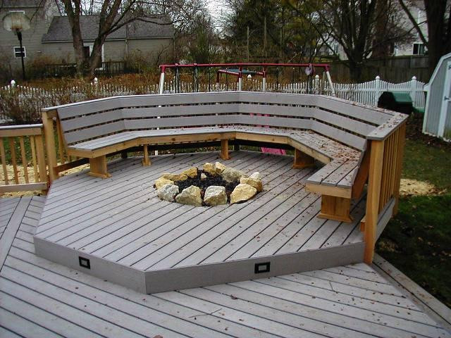 Wood Deck Firepit
 Outdoor fire pit wood deck