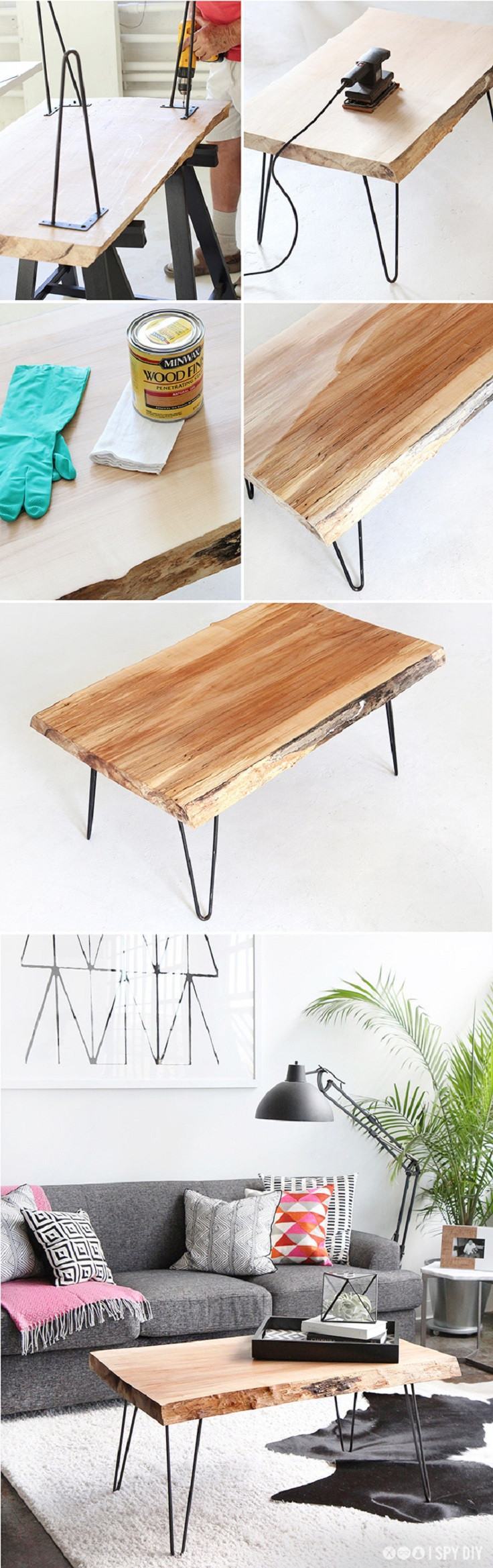Wood Slab Coffee Table DIY
 10 Pinspired DIY Coffee Tables to Beautify Your Home