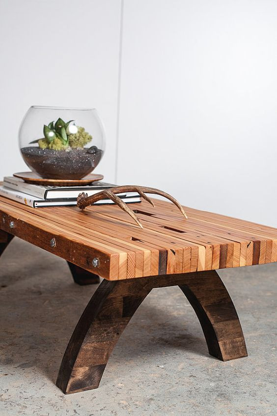 Wood Slab Coffee Table DIY
 Reclaimed wood bolted slab coffee table