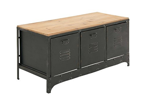 Wood Storage Bench With Drawers
 Deco 79 Brown Metal & Wood Storage Bench with 3 File