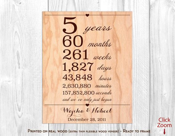 Wooden Anniversary Gift Ideas For Her
 5 Year Anniversary Gift for Him Wood Anniversary Gifts for