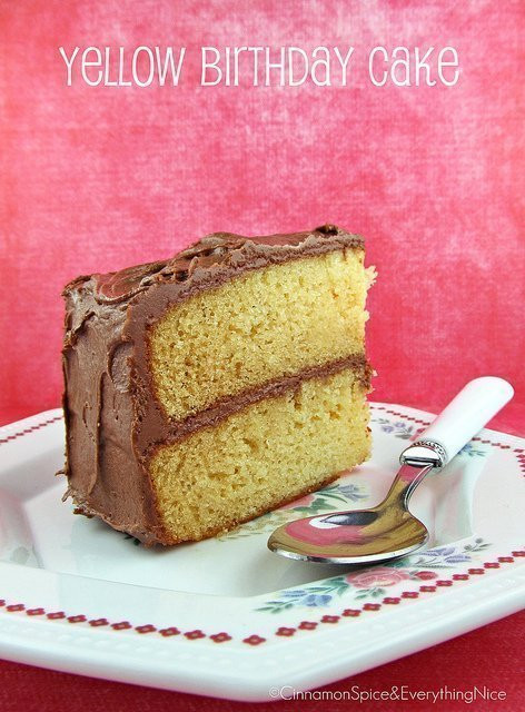 Yellow Birthday Cake Recipe
 Starlight Yellow Birthday Cake with Chocolate Buttercream