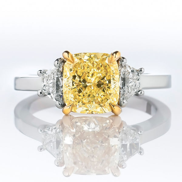 Yellow Diamond Rings
 Fancy Yellow Diamond Ring Cushion 2 12 carat SI2