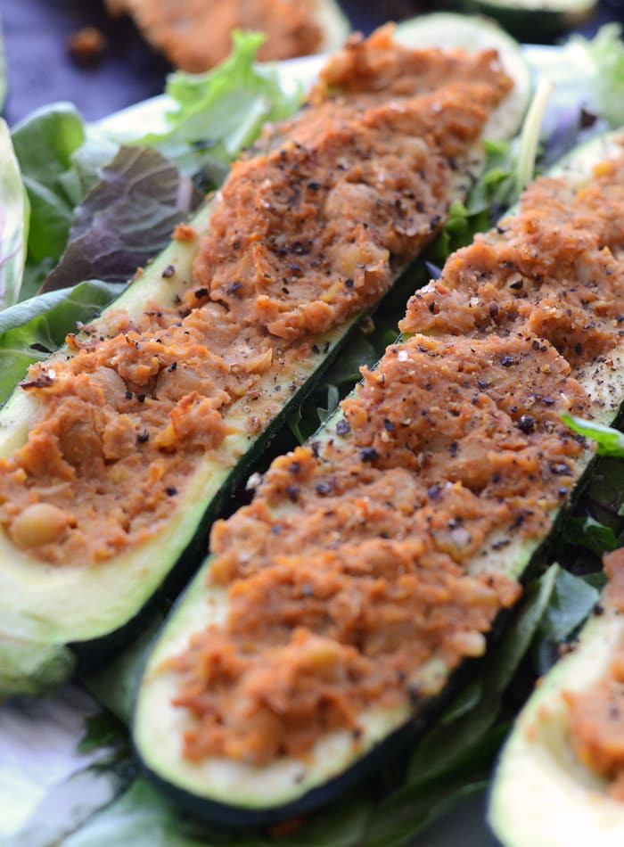 Zucchini Boat Recipes Vegetarian
 Chickpea Stuffed Zucchini Boats