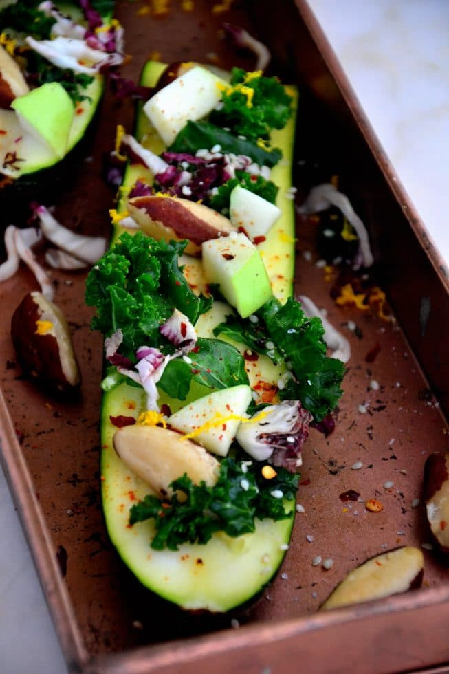 Zucchini Boat Recipes Vegetarian
 Simple Summer Zucchini Boats Vegan Paleo Gluten Free