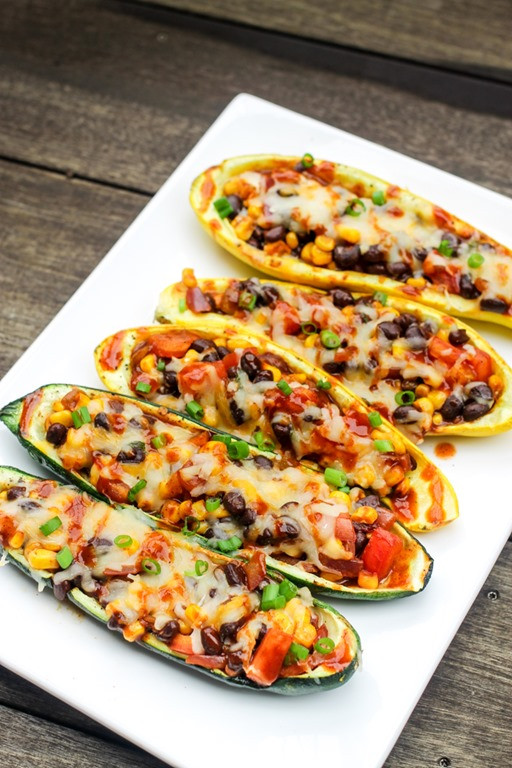 Zucchini Boat Recipes Vegetarian
 Southwestern Stuffed Zucchini Boats • Domestic Superhero