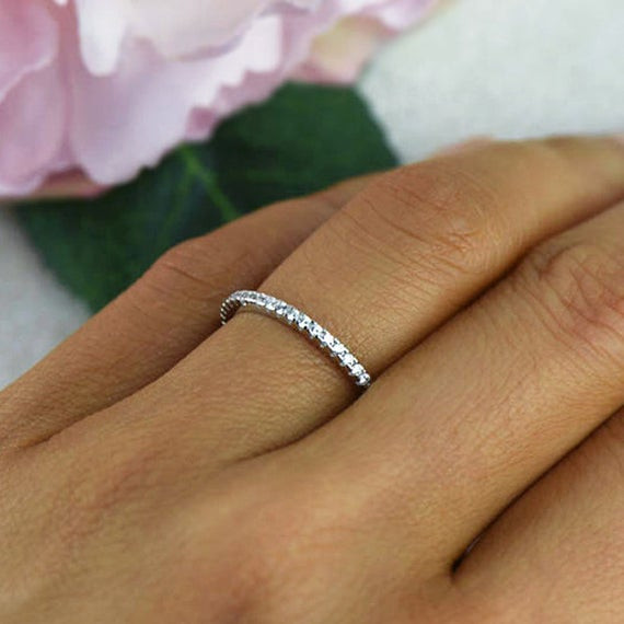 1.5mm Wedding Band
 Small Half Eternity Ring 1 5mm Wedding Band Engagement Ring