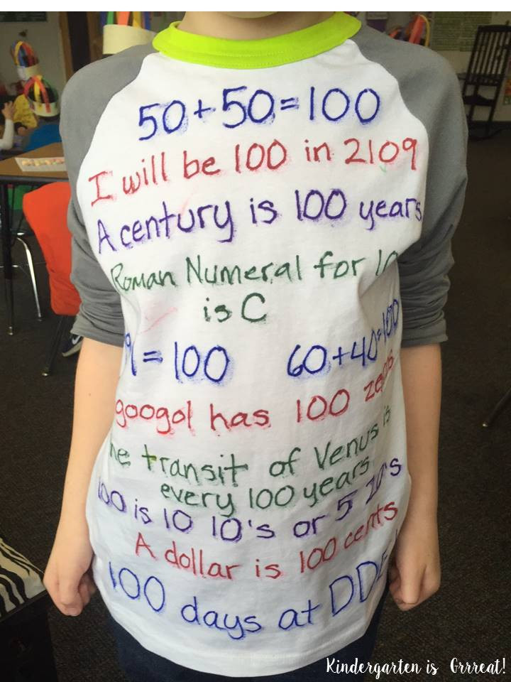 100 Day Shirt Decorating Ideas
 Kindergarten is Grrreat 100th Day of School T Shirt Ideas