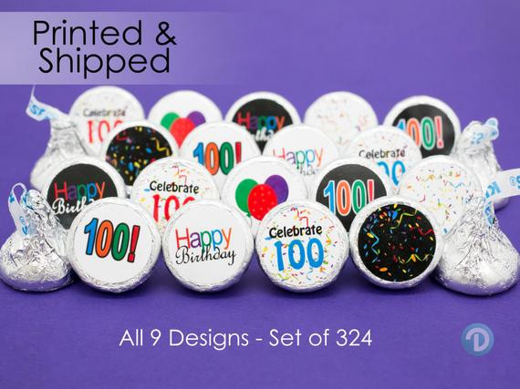 100th Birthday Decorations
 Happy 100th Birthday Party Favor Sticker Decorations for
