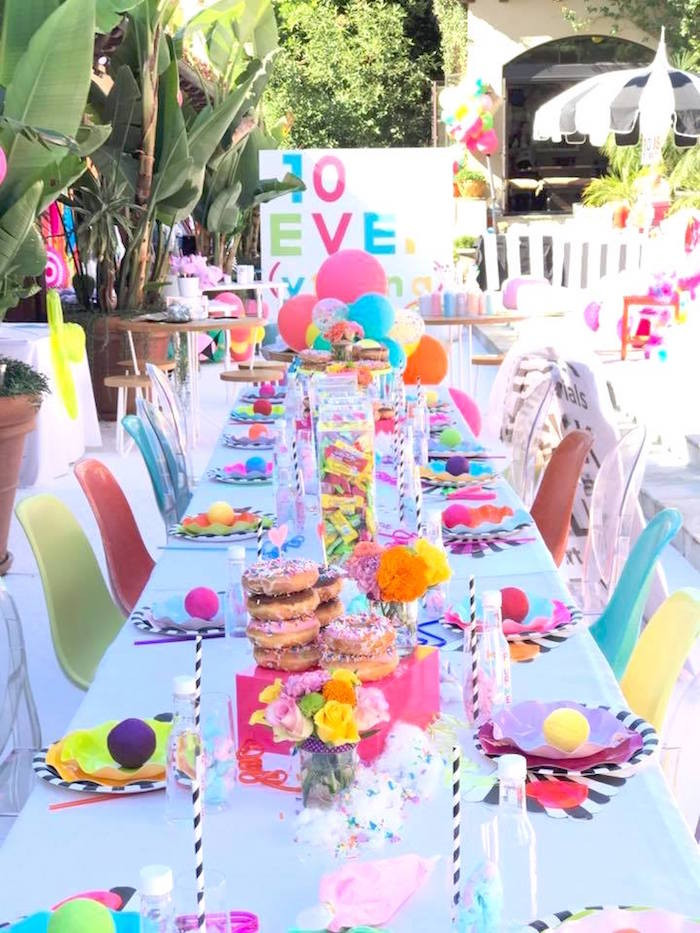 10Th Birthday Party Ideas Girl
 Kara s Party Ideas Colorful Modern 10th Birthday Party