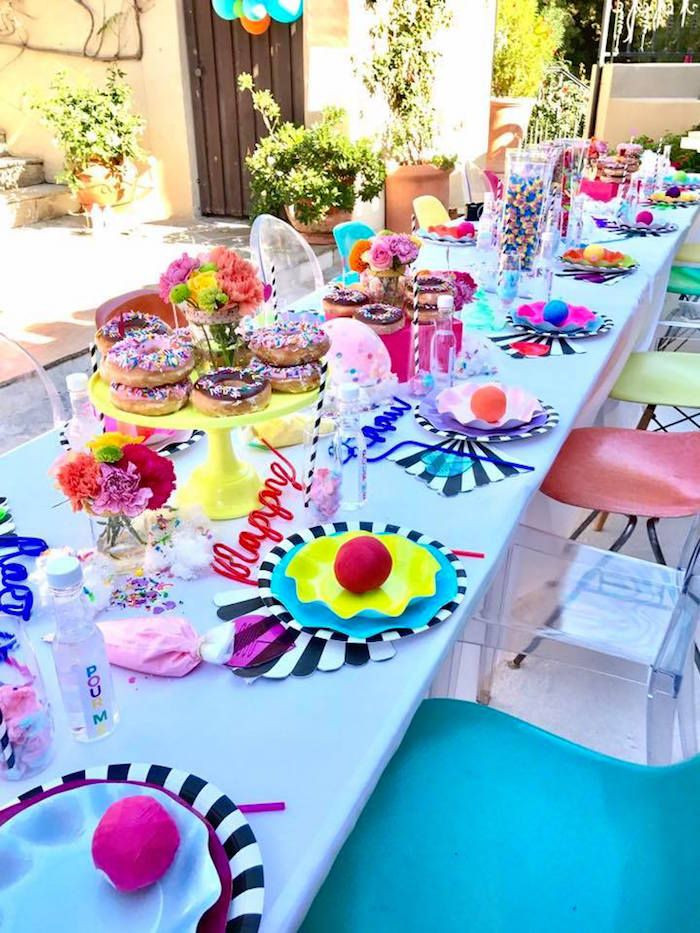 10Th Birthday Party Ideas Girl
 Colorful Modern 10th Birthday Party