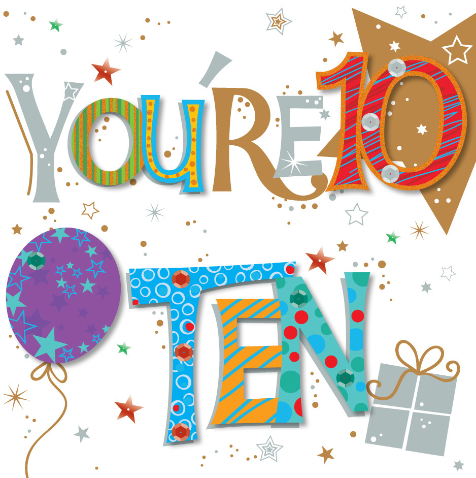 10th Birthday Wishes
 You re Ten 10th Birthday Greeting Card By Talking
