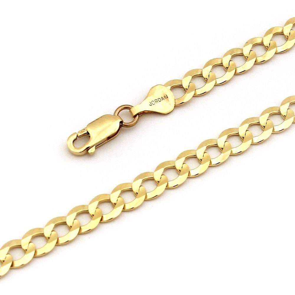 14k Gold Chain Necklace
 14k Yellow Solid Gold fort Cuban Curb Chain Necklace