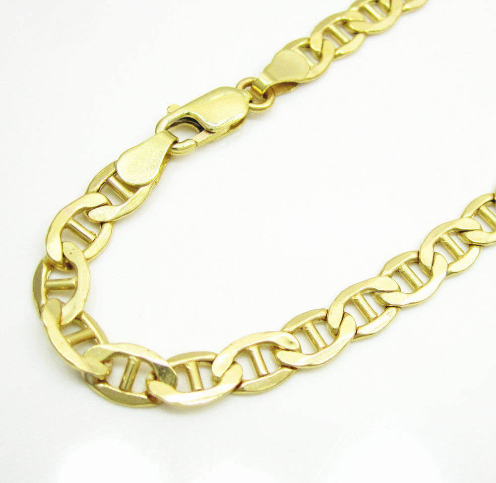 14k Gold Chain Necklace
 Men’s Women’s SOLID 14K Yellow Gold Necklace Mariner Chain